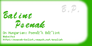 balint psenak business card